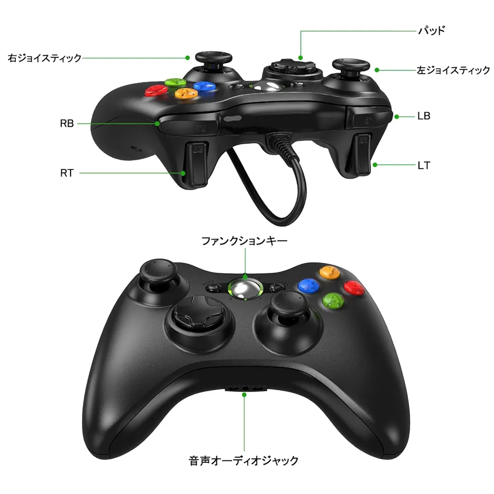 xbox360　有線コントローラー　未開封 Xbox360 - 【純正】XBOX360 コントローラー ホワイト【有線】 の